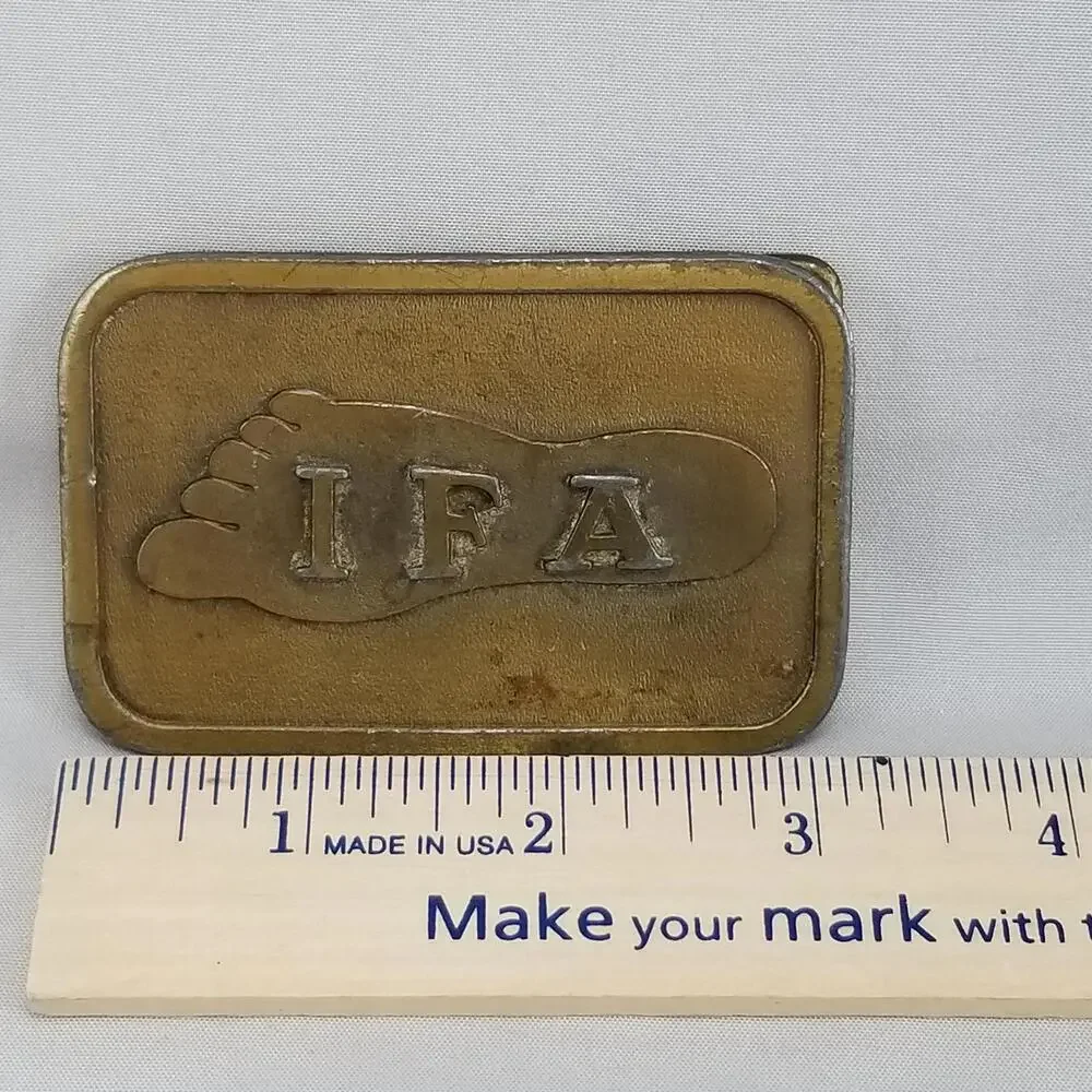 Vintage Belt Buckle IFA International Footprint Association Made By Hit Line USA
